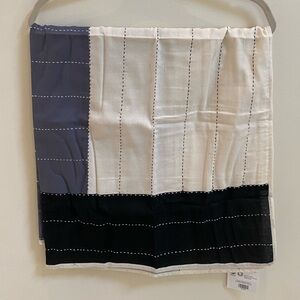 NWT | ANCHAL | 100% Organic Stitched Cotton Handmade in India Scarf | Navy/White